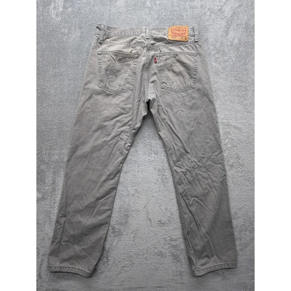 Levis 514 Jeans Mens Measured 33x28 Gray Straight Leg 100% Cotton Denim‎ Casual